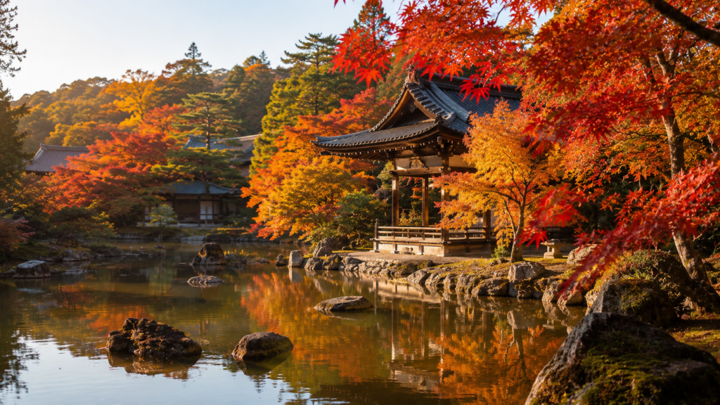Lax奈良から訪れたい奈良の紅葉スポットをイメージした秋の水辺風景